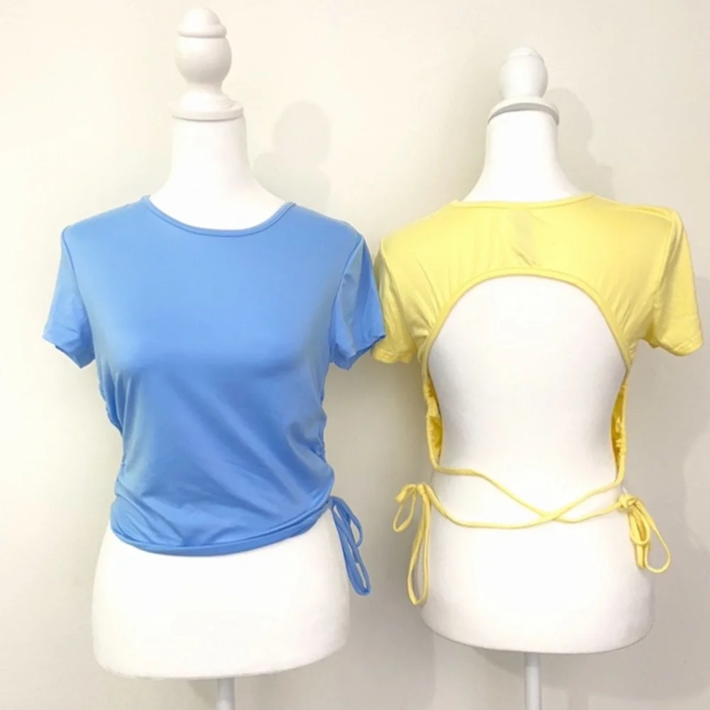 Crop Tshirt blouse bundle two open back - Picture 1 of 6